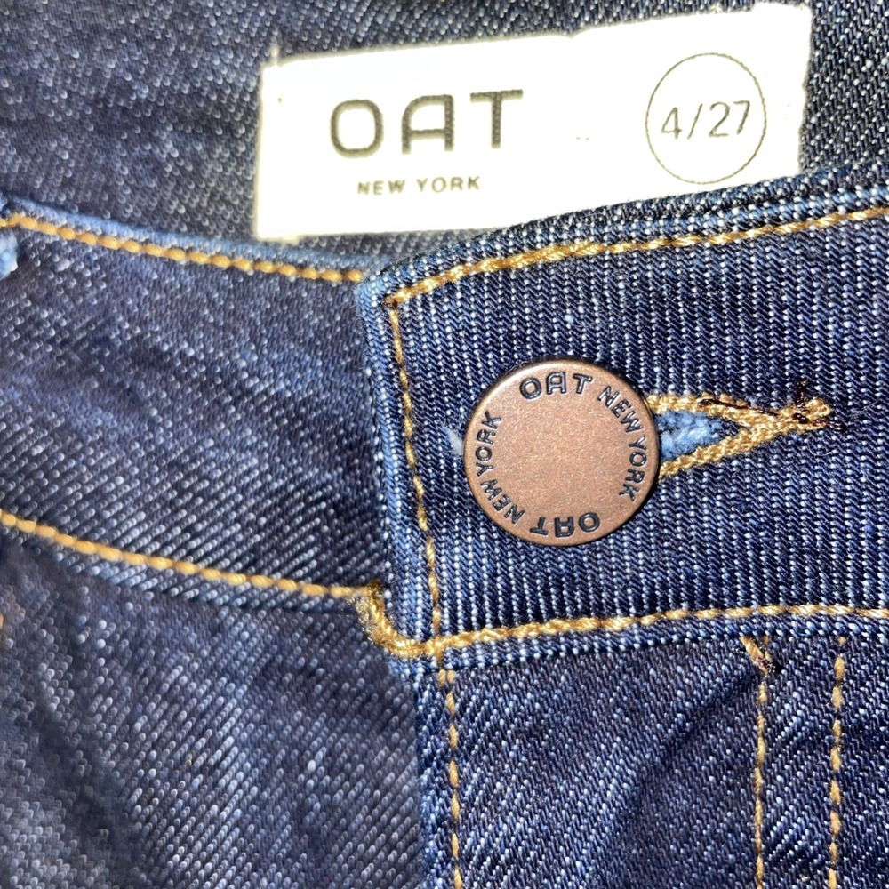 OAT New York Womens Straight Leg Jeans Size 4/27 Dark Wash Stretch Mid-Rise - Picture 2 of 6